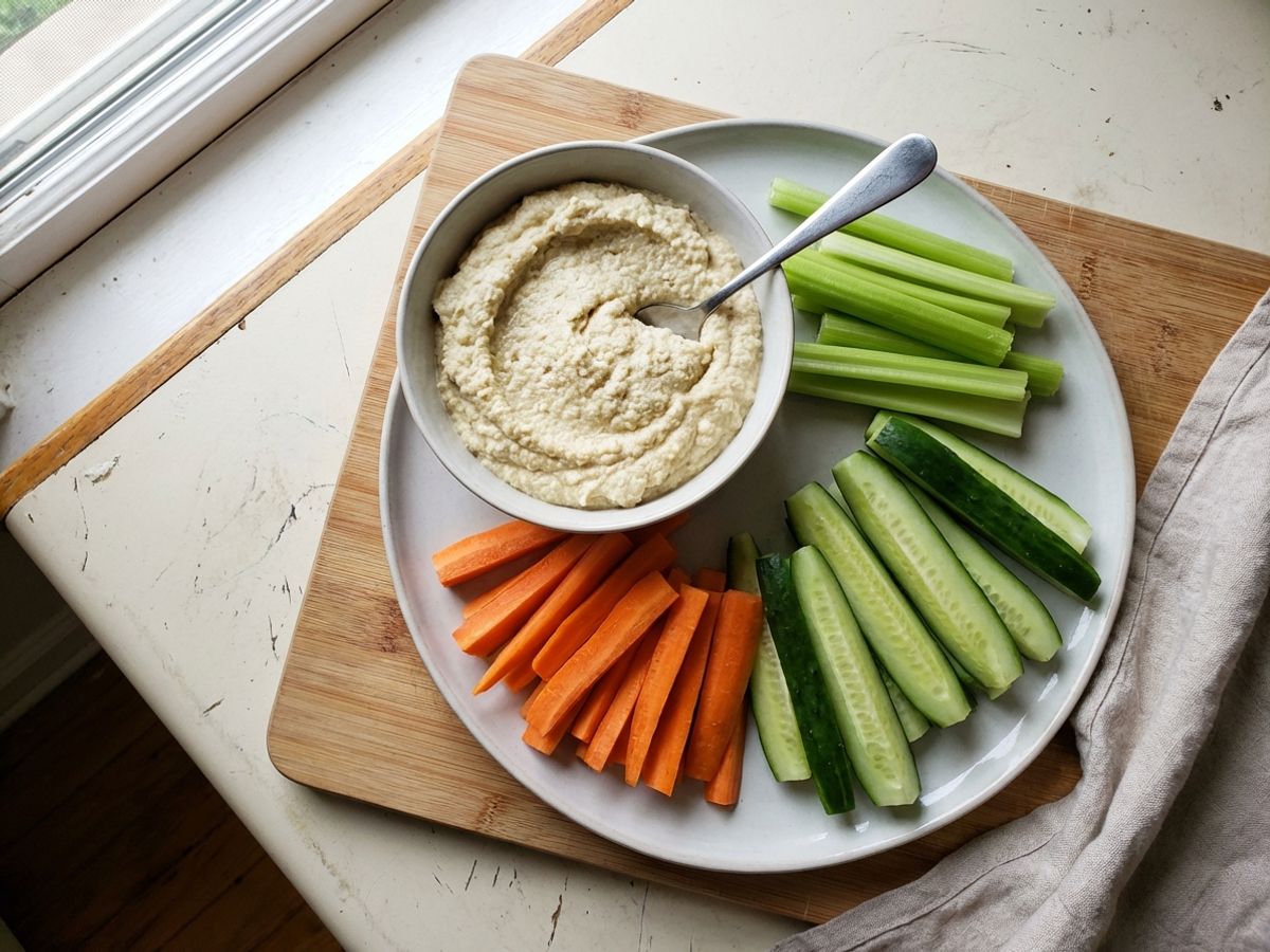 Veggie Sticks with Cauliflower Hummus